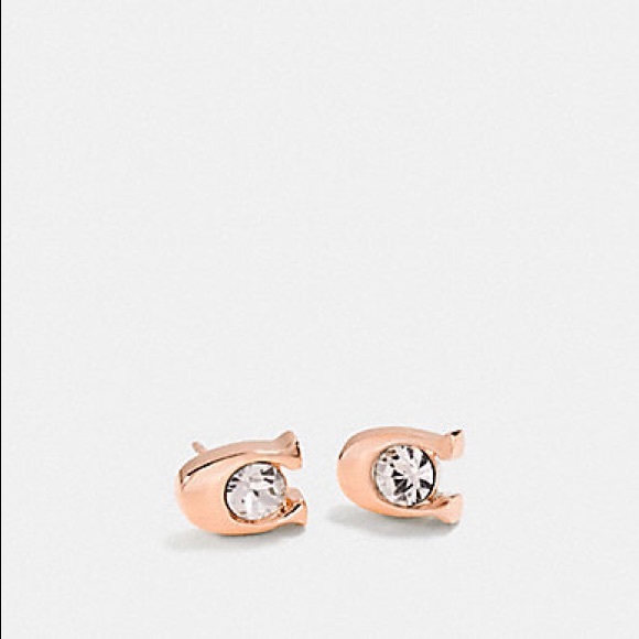 Coach rose gold stud earrings - Picture 1 of 1